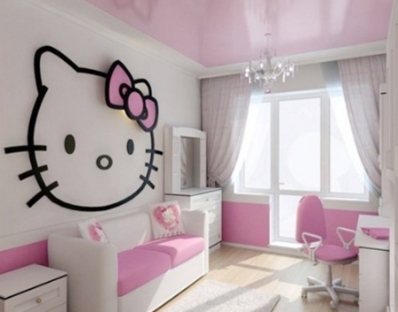 Hồng Kitty dễ thương cho phòng bé