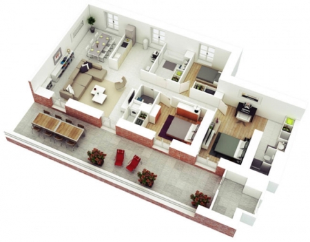 cách bố trí nội thất hợp phong thủy cho nhà chung cư từ 2 đến 3 phòng ngủ